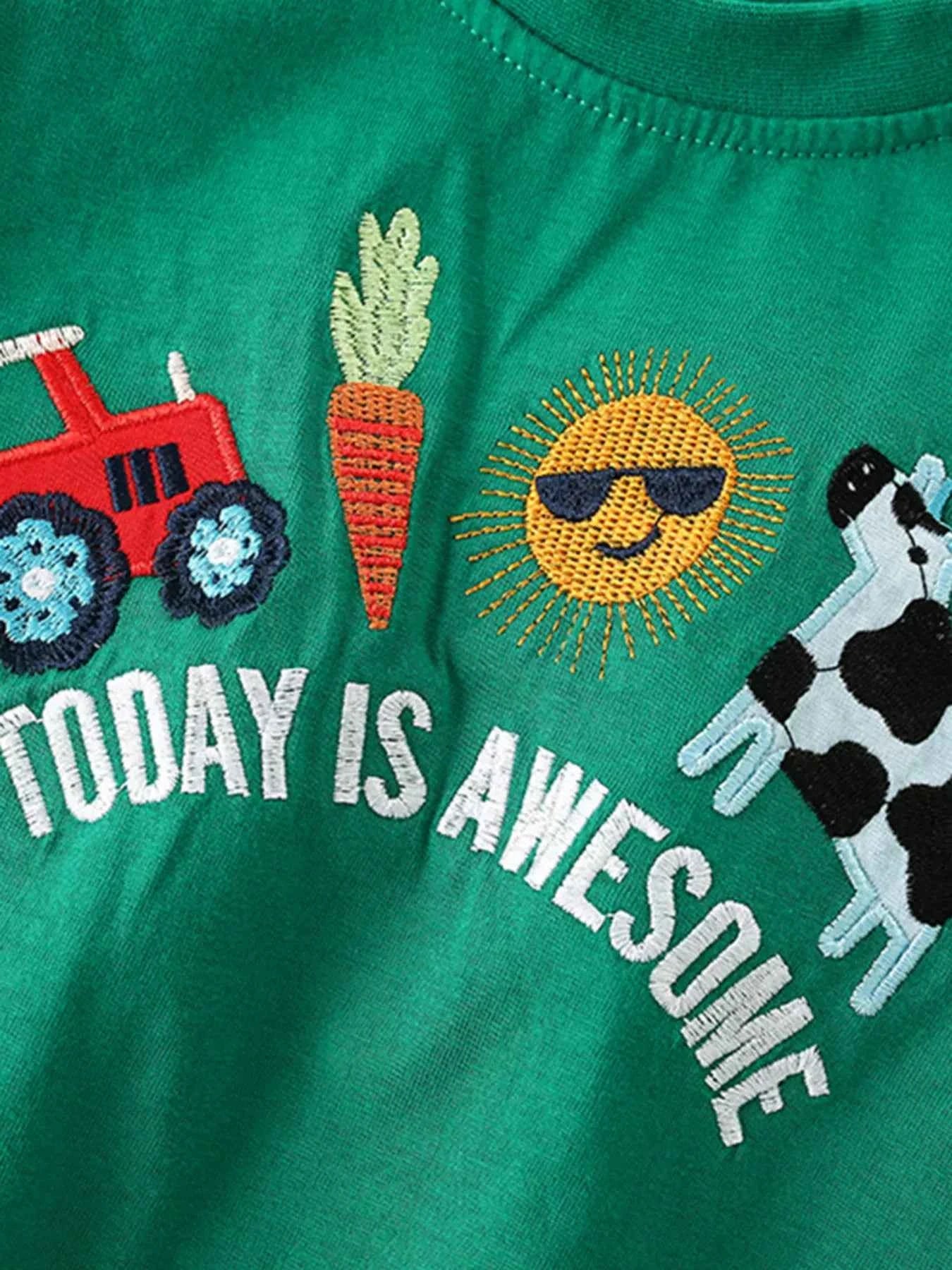 Children's Embroidered Short Sleeve T-Shirt