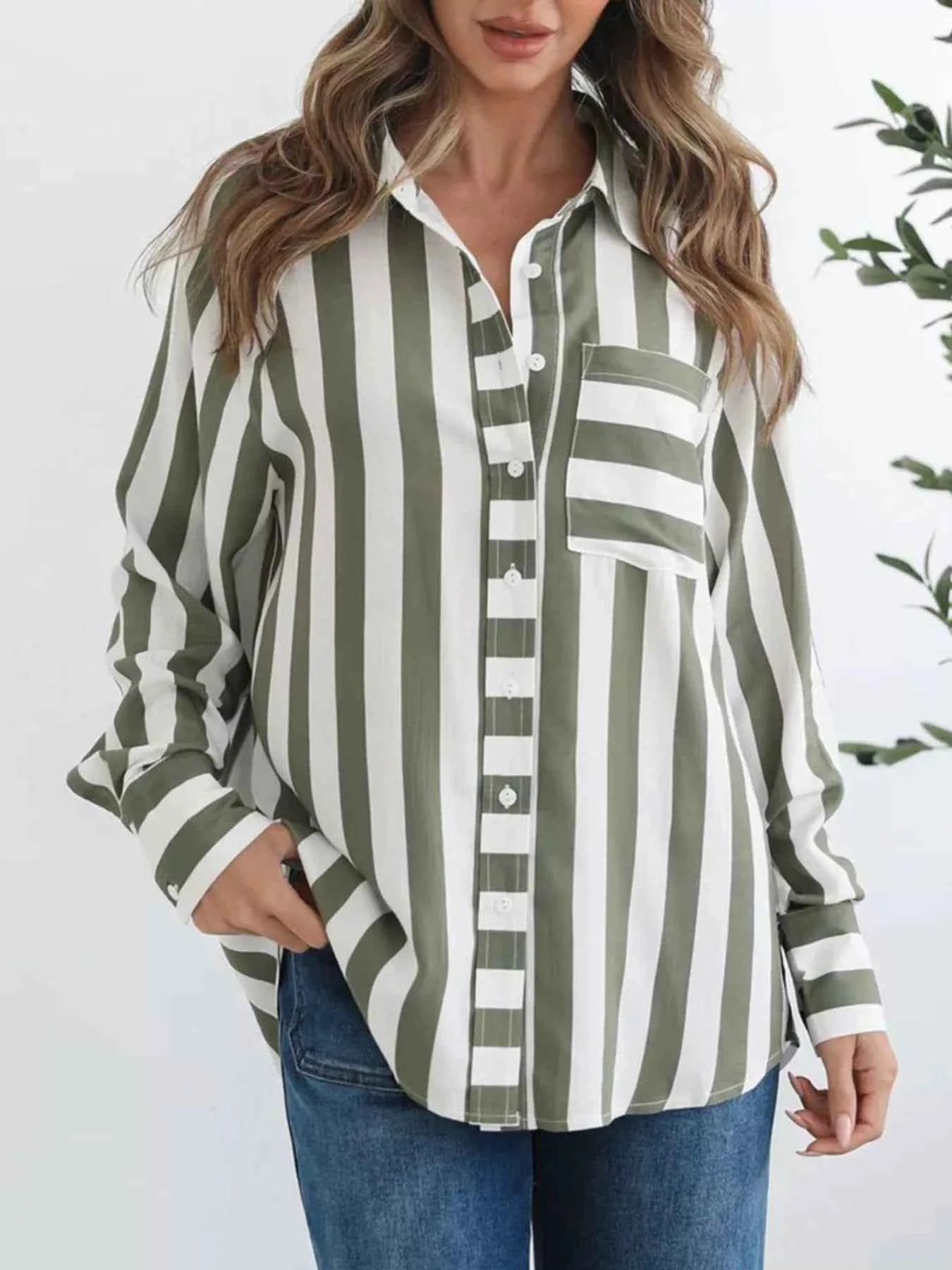 Striped Button-Down Shirt