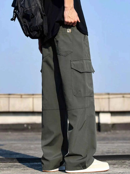 Men's Plus Size Cargo Wide Leg Pants