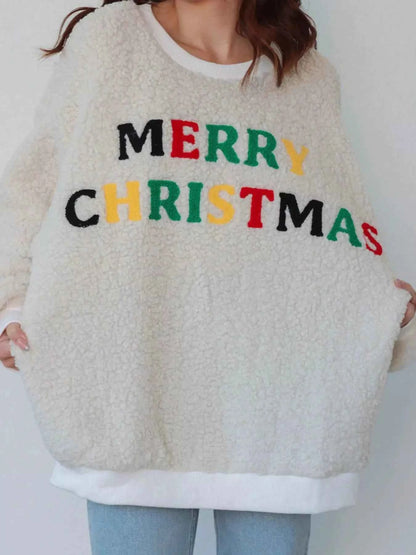 Merry Christmas Sherpa Fleece Sweatshirt