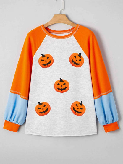 Halloween Pumpkin Print Long Sleeve T-Shirt