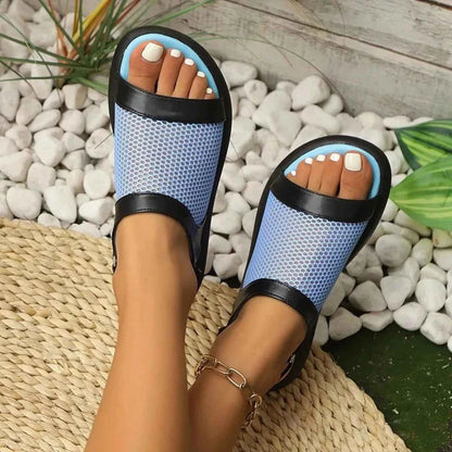 Mesh Open Toe Platform Sandals