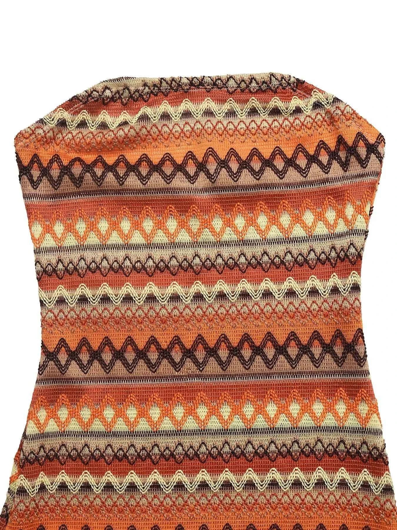 Geometric Pattern Tube Mini Dress