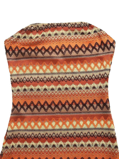 Geometric Pattern Tube Mini Dress