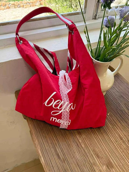Striped Canvas Tote Bag