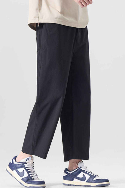 Men's Plus Size Casual Loose-Fit Cropped Pants