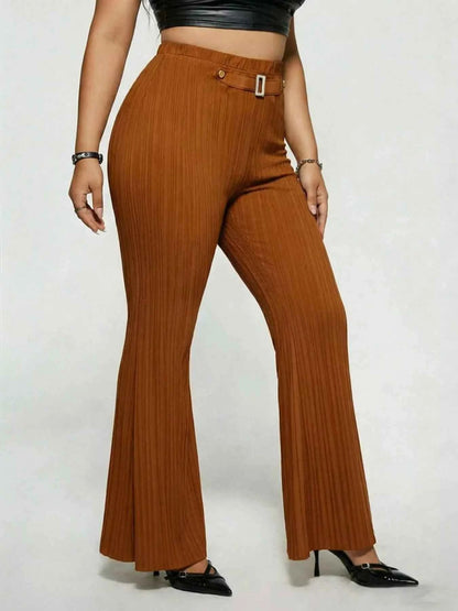 Plus Size High Waist Flare Pants