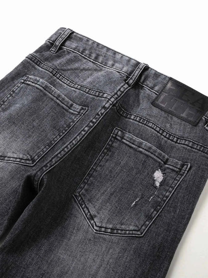 Men's Distressed Slim Fit Ripped Jeans