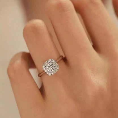 1 Carat 925 Sterling Silver Moissanite Square Ring