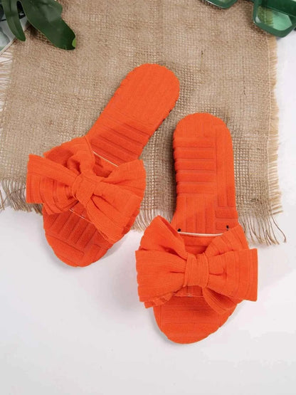 Bow Knot Open Toe Slippers