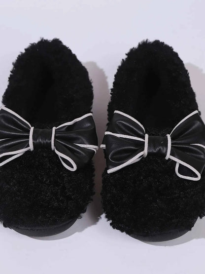 Cozy Bow-Knot Fluffy Indoor Slippers