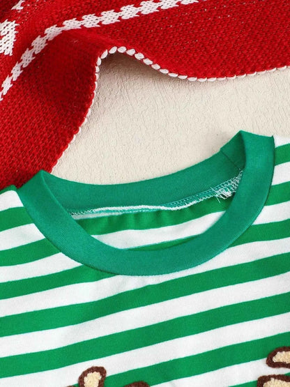 Children's Christmas Striped Pajama Set