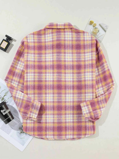 Casual Plaid Button-Down Shacket