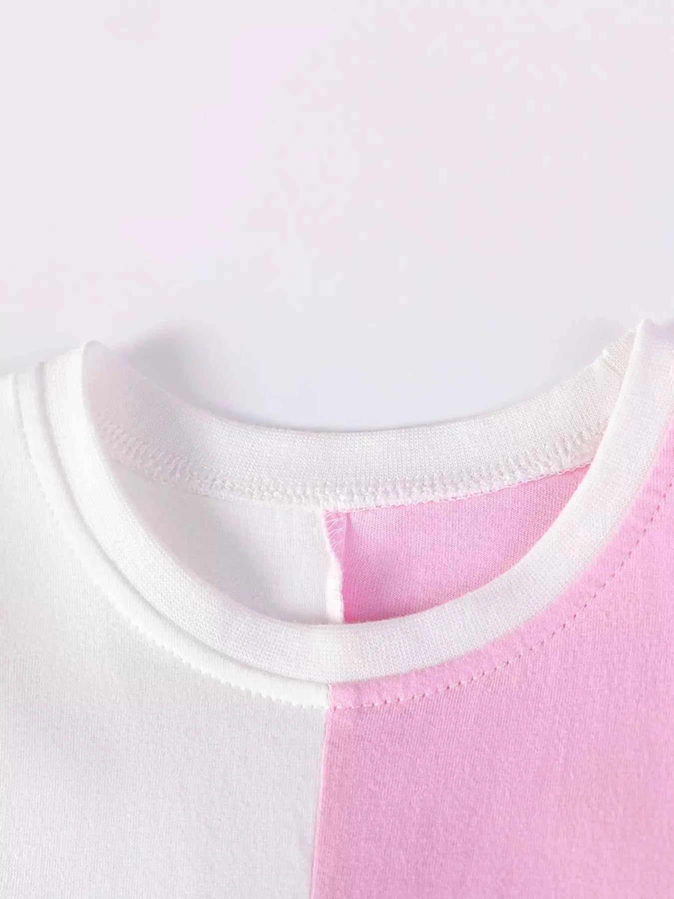 Children's Unicorn Color Block Ruffle Sleeve Dress