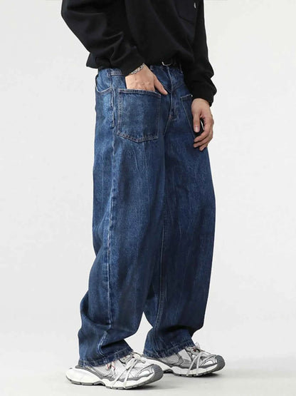 Men's Washed Wide Leg Baggy Jeans