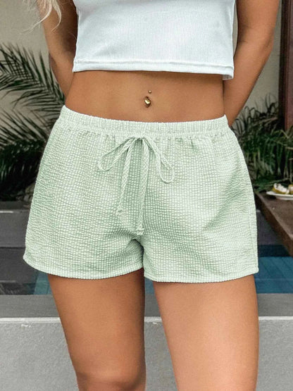 Textured Drawstring Comfort Shorts