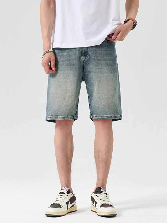 Men's Washed Denim Shorts