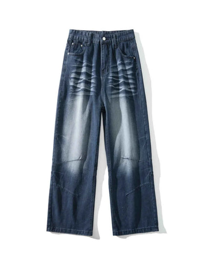 Men's Vintage Wash Wide Leg Jeans