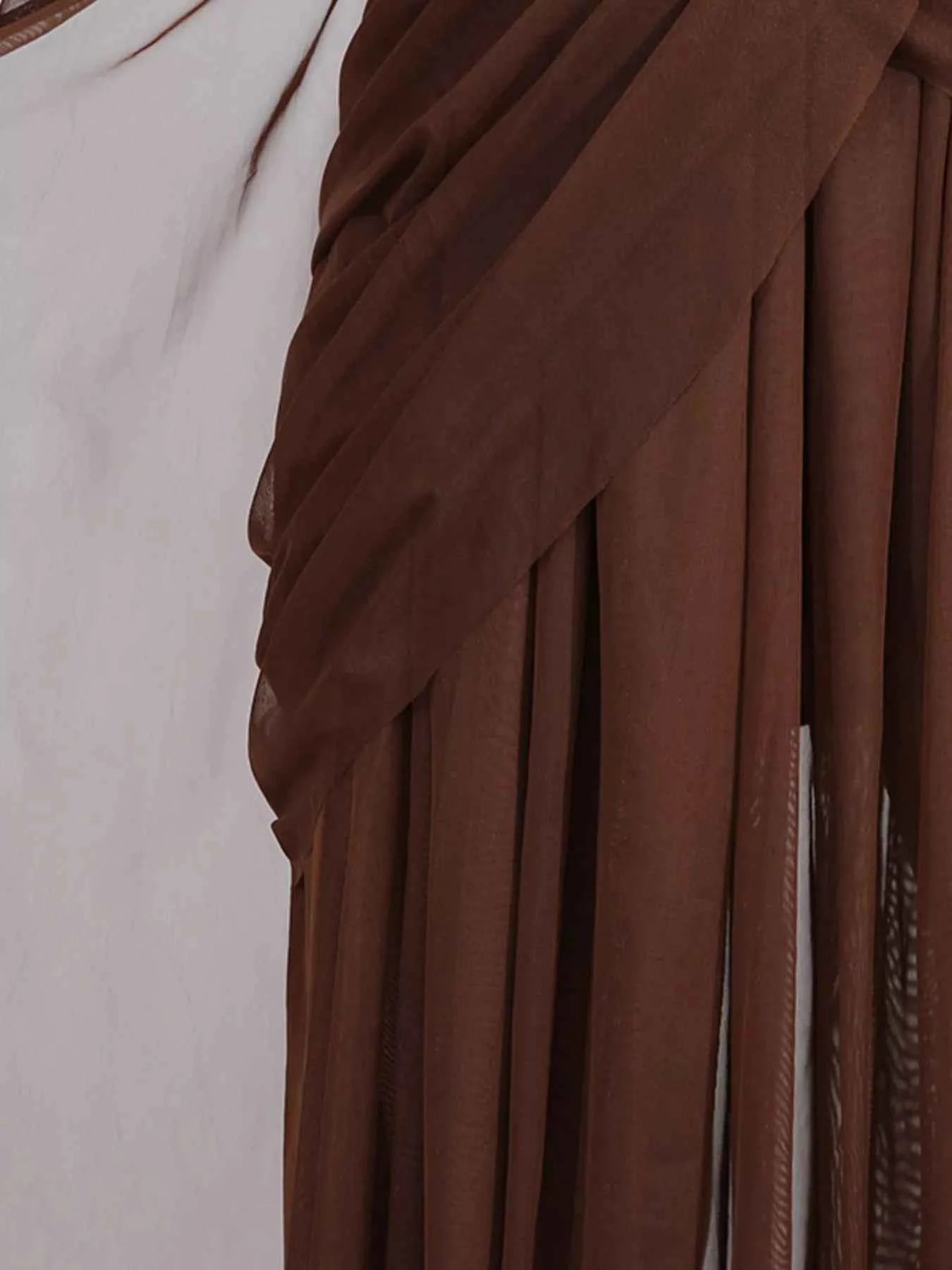 One-Shoulder Flowy Mesh Dress