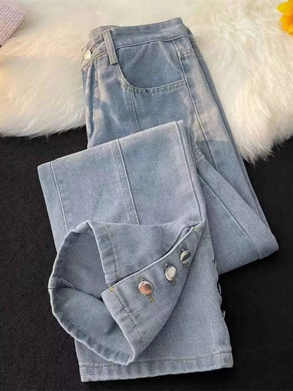 Men's Full Size Distressed Wide Leg Jeans Plus Size