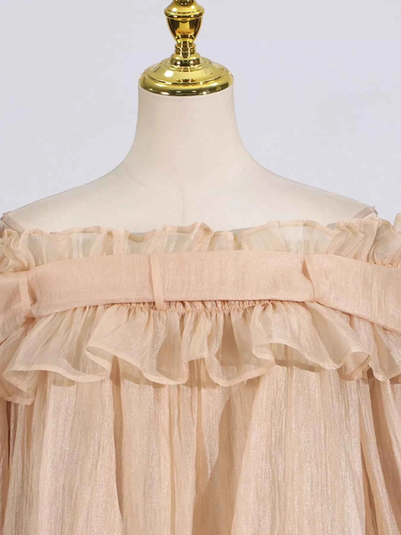 Ruffle Off-Shoulder Flounce Sleeve Blouse