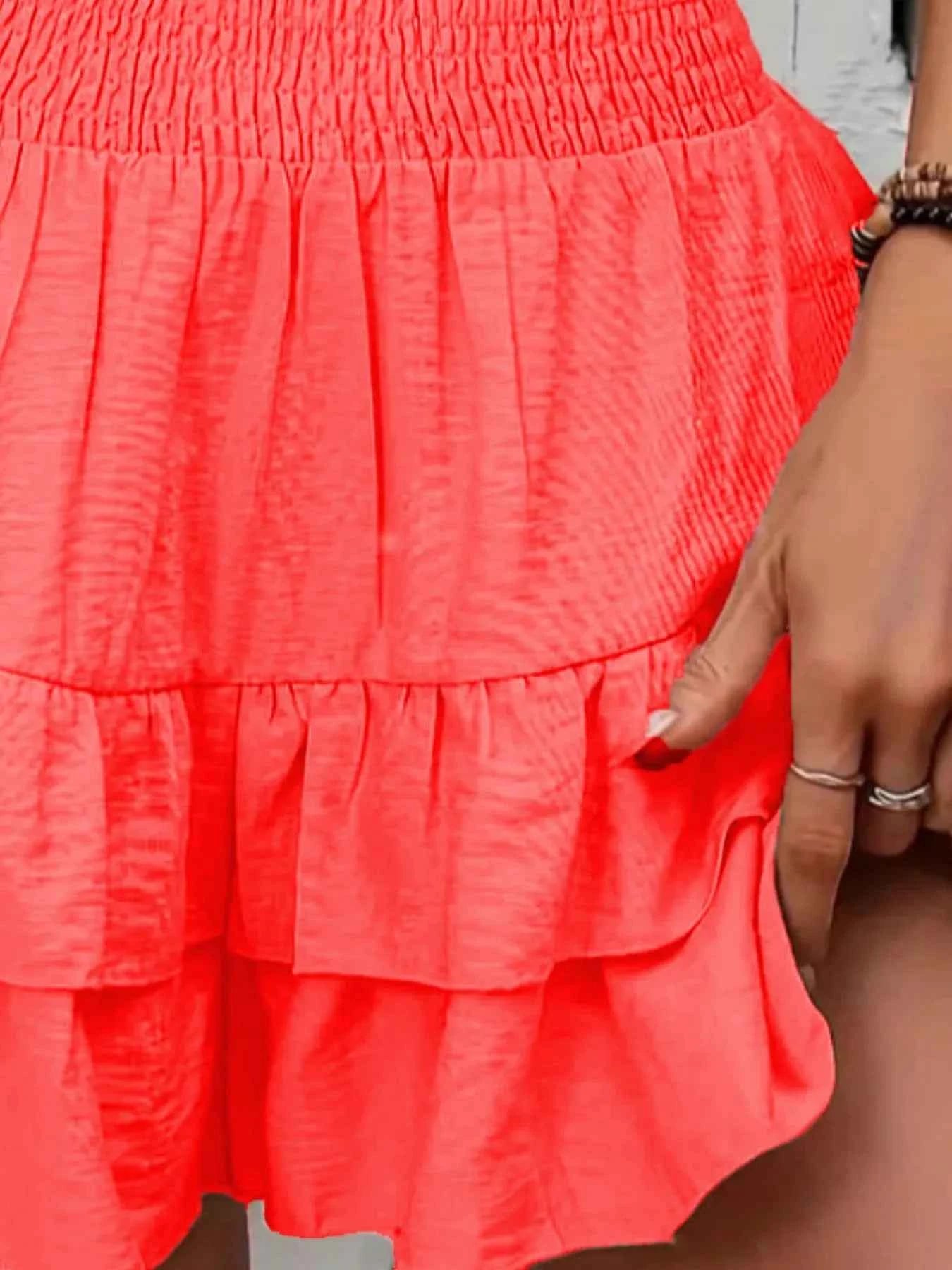 Ruffle Layered High Waist Casual Skort