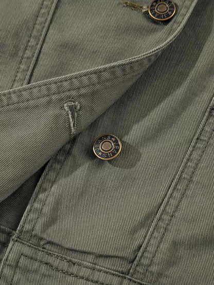 Ruffled Patchwork Denim Jacket Vest