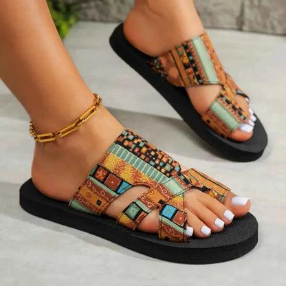 Bohemian Patterned Cutout Sandals