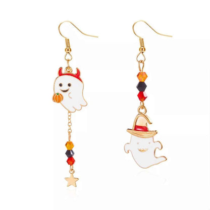 Halloween Ghost Pumpkin Drop Earrings