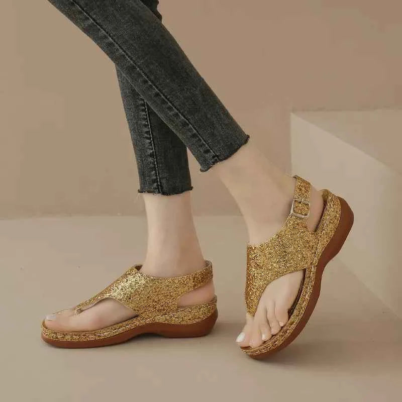 Toe Post Wedge Sandals