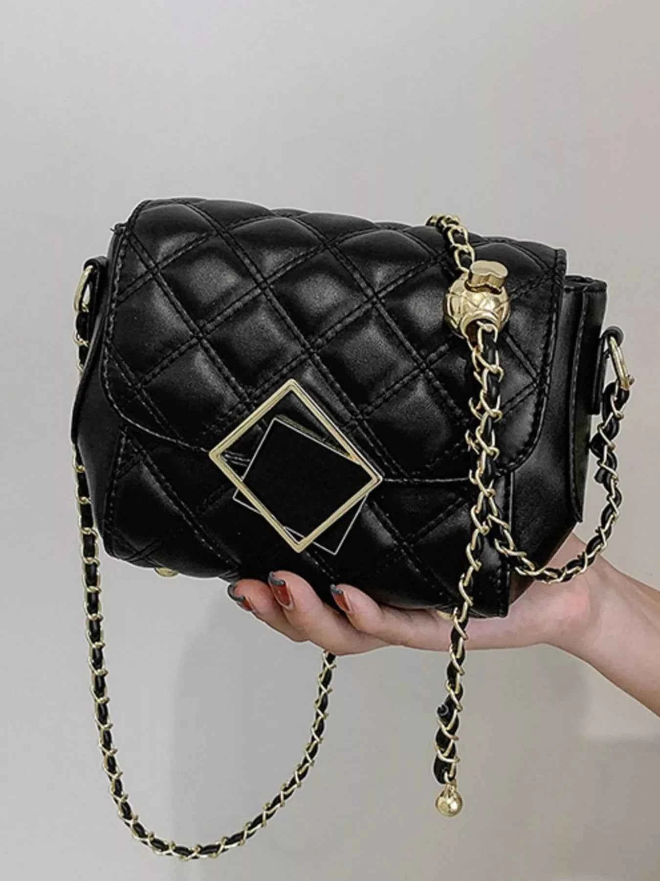 Quilted Flap Chain Crossbody Bag