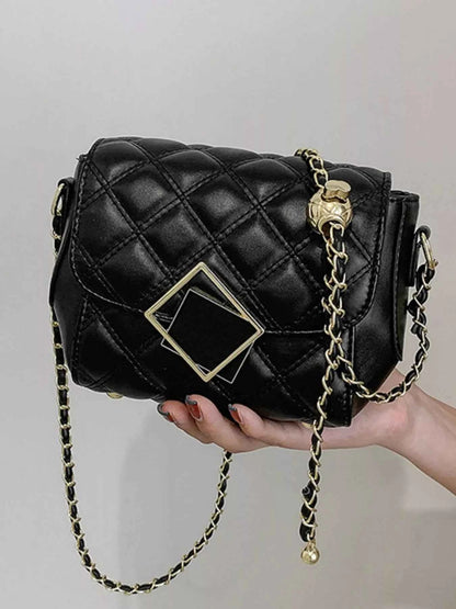 Quilted Flap Chain Crossbody Bag