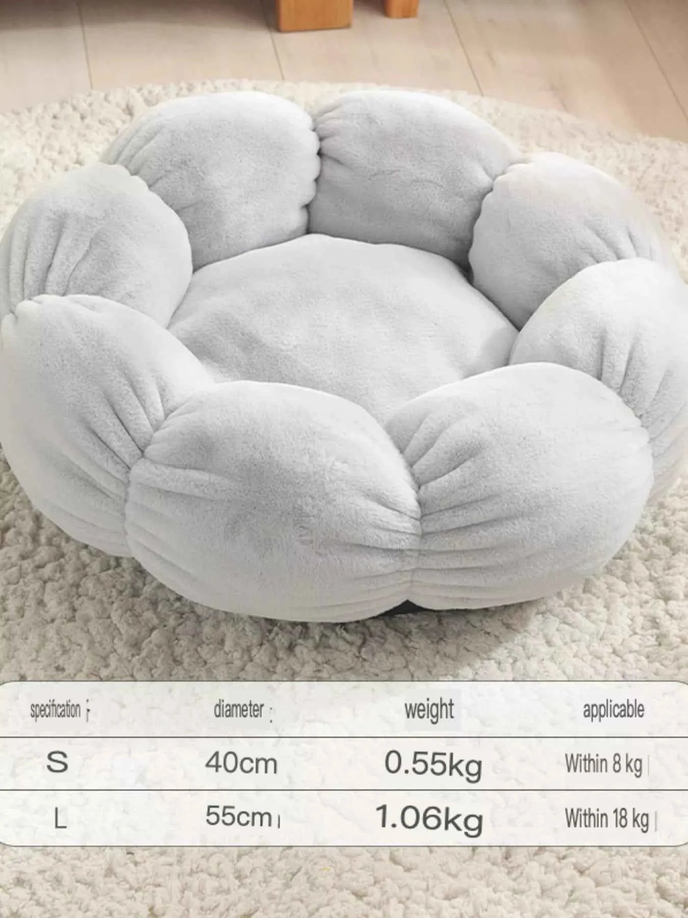 Round Plush Pet Nest with Cloud Pillow