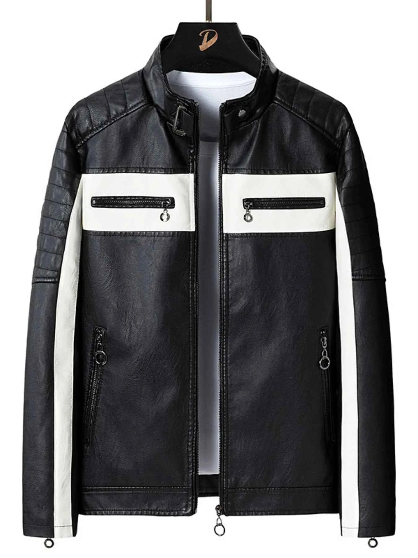 Men's Plus Size Zip Up Long Sleeve Contrast Jacket