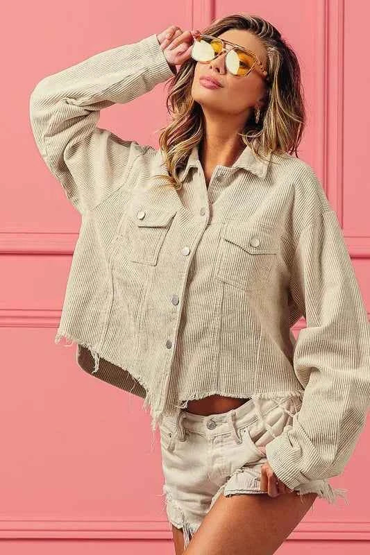 BiBi Vintage Washed Corduroy Jacket