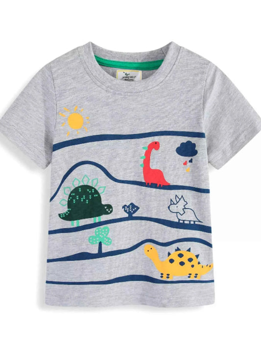 Children's Dinosaur Graphic Round Neck Tee