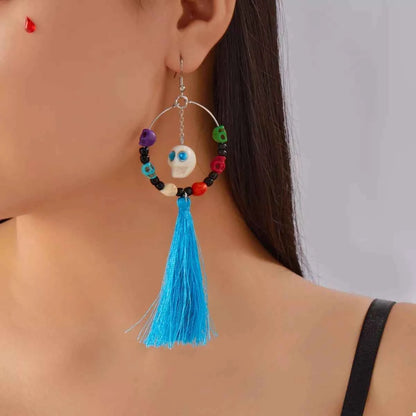 Halloween Ghost Tassel Drop Earrings