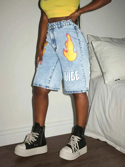 High-Waisted Denim Shorts