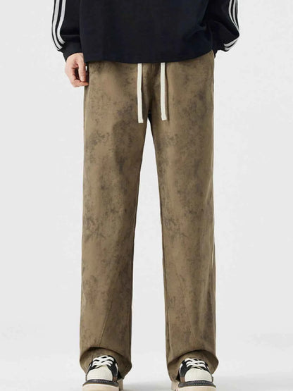 Men's Full Size Tie-Dye Wide-Leg Casual Pants Plus Size