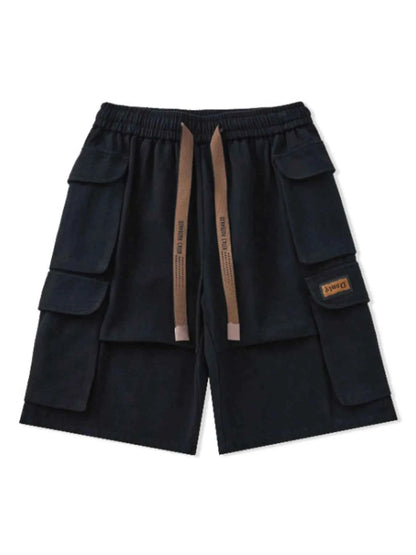 Men's Plus Size Drawstring Wide Leg Cargo Shorts