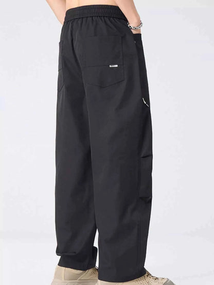 Men's Drawstring Wide Leg Cargo Pants