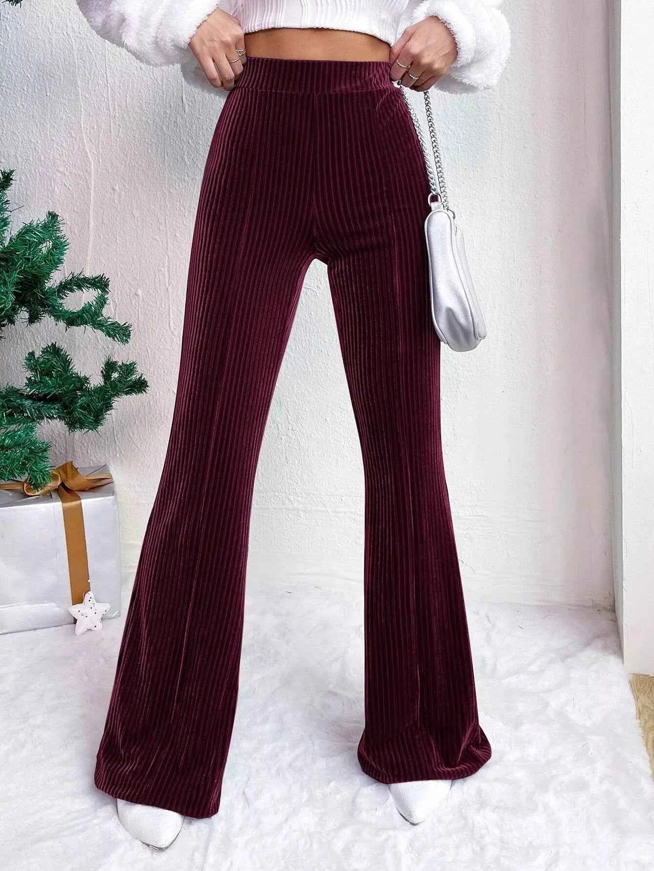 Corduroy High Waist Flare Pants