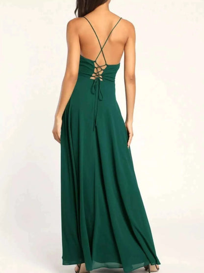 Slit Cowl Neck Maxi Dress