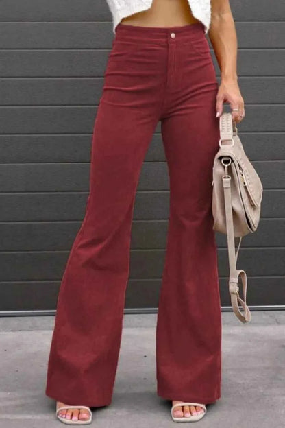 Full Size Hight Waist Bootcut Pants Plus Size