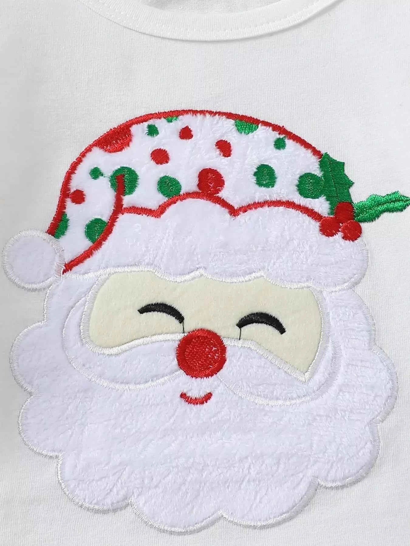 Children's Christmas Ruffle Trim Top and Pants Set