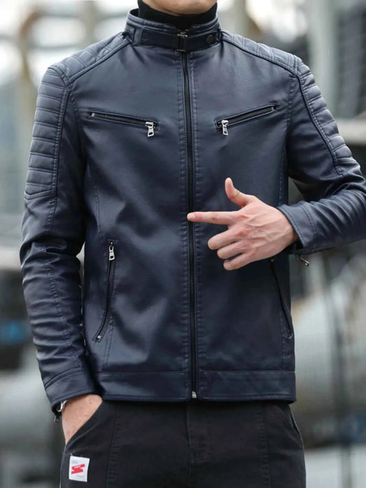 Men's Plus Size Zip Up Long Sleeve Jacket