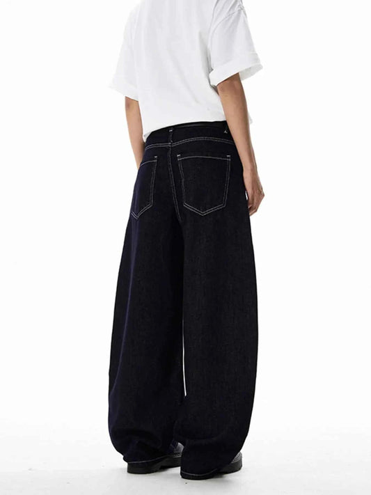 Men's Wide Leg Washed Baggy Jeans