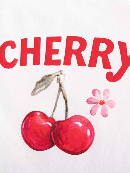 Children's Cherry Print Summer Outfit Set