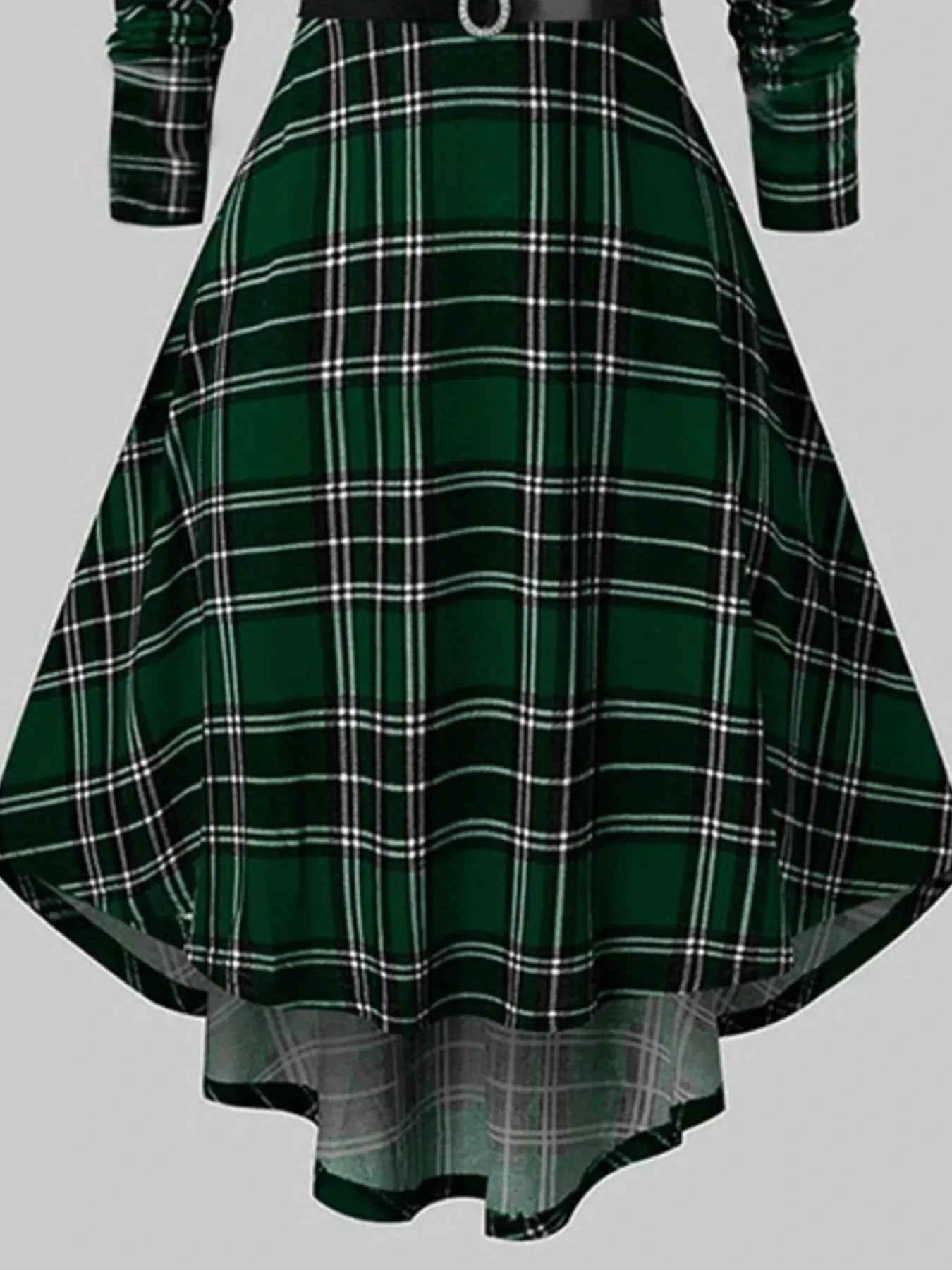 Fuzzy Trim Long Sleeve Christmas Dress