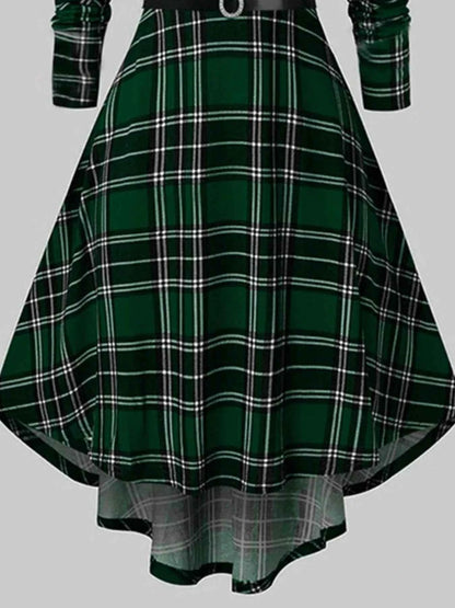 Fuzzy Trim Long Sleeve Christmas Dress